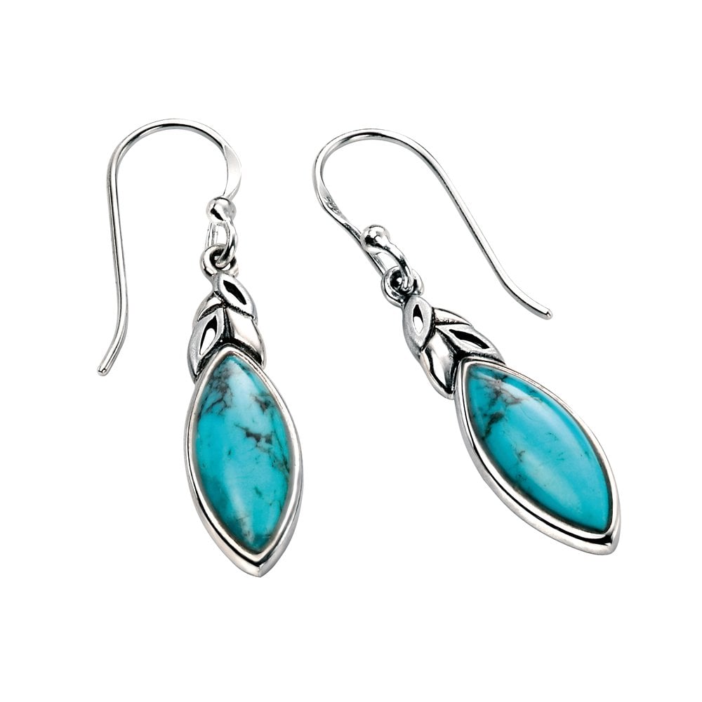 joshua james radiance silver turquoise leaf shape drop earrings p12826 31820 image