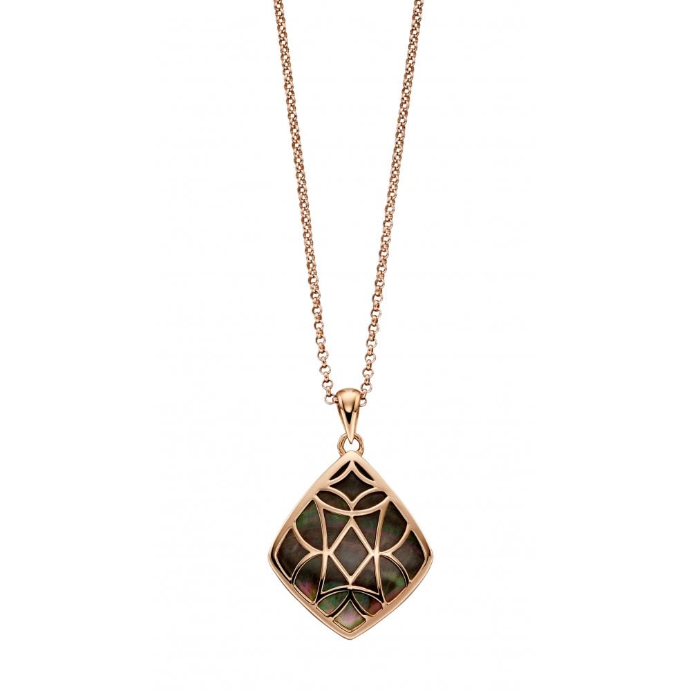 joshua james radiance silver with rose gold plating mosaic overlay black mother of pearl pendant p12858 31791 image