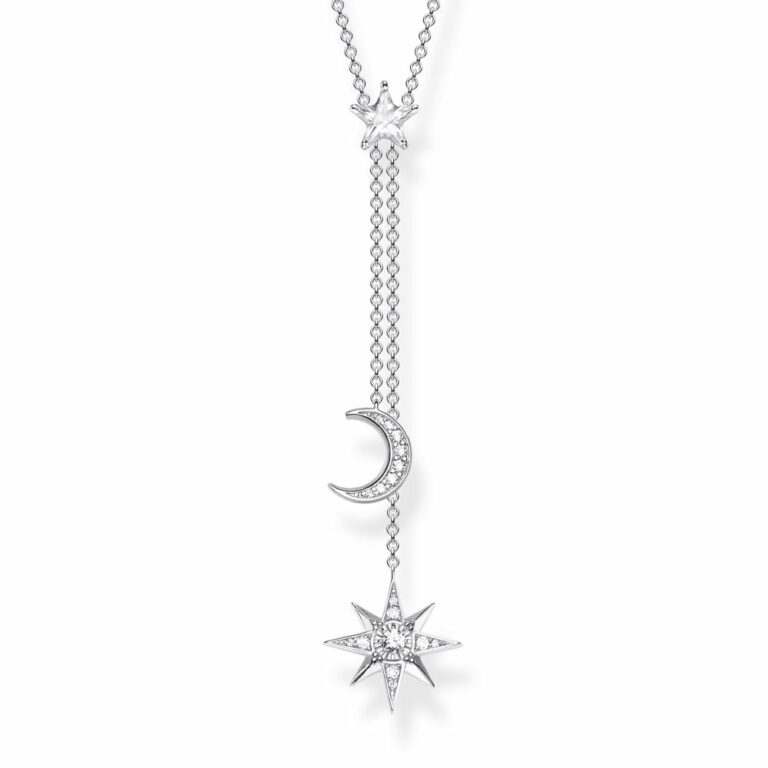 white zirconia magic stars moon necklace ke1900 051 14 p15108 33463 image 1
