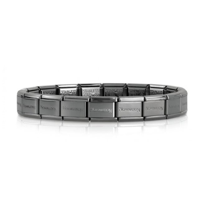 nomination classic black stainless steel base charm bracelet p3792 14087 medium
