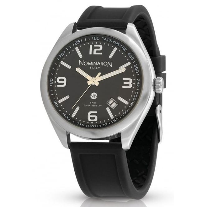 nomination cruise black silicone watch p4043 7173 medium