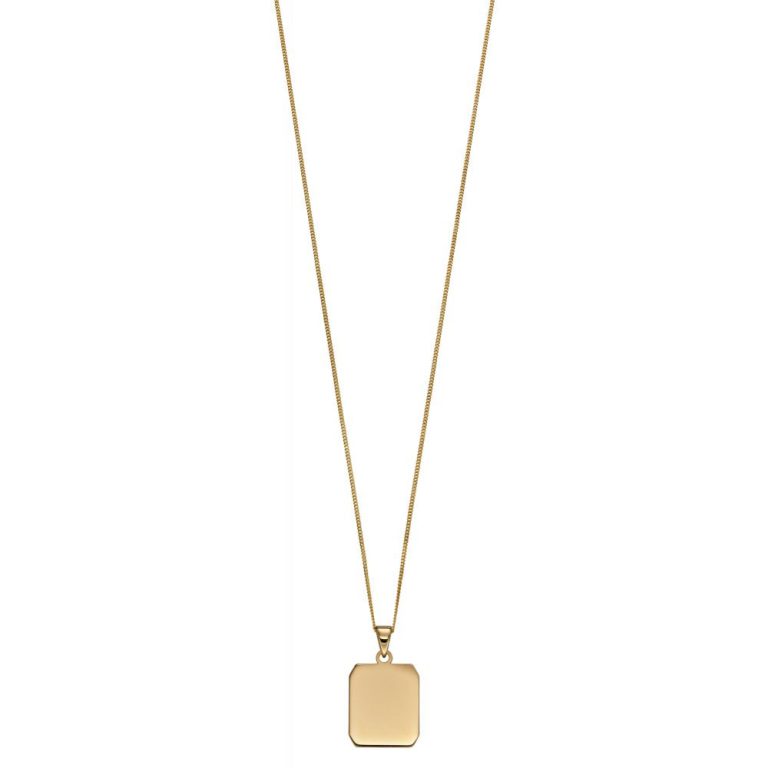 Personalised Birthday Gifts for Her Joshua James Yellow Gold Square Pendant