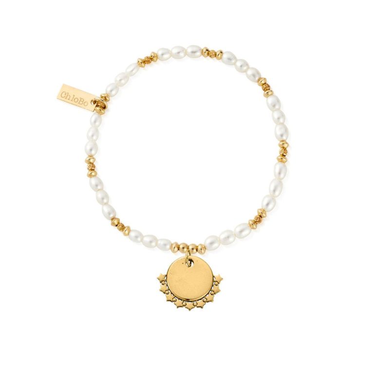 Personalised Birthday Gifts for Her Yellow Gold & Genuine Pearl with Star Pendant