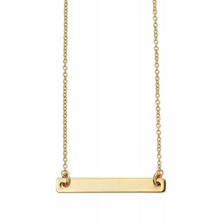 Personalised Birthday Gifts for Her Yellow Gold Necklace with Bar