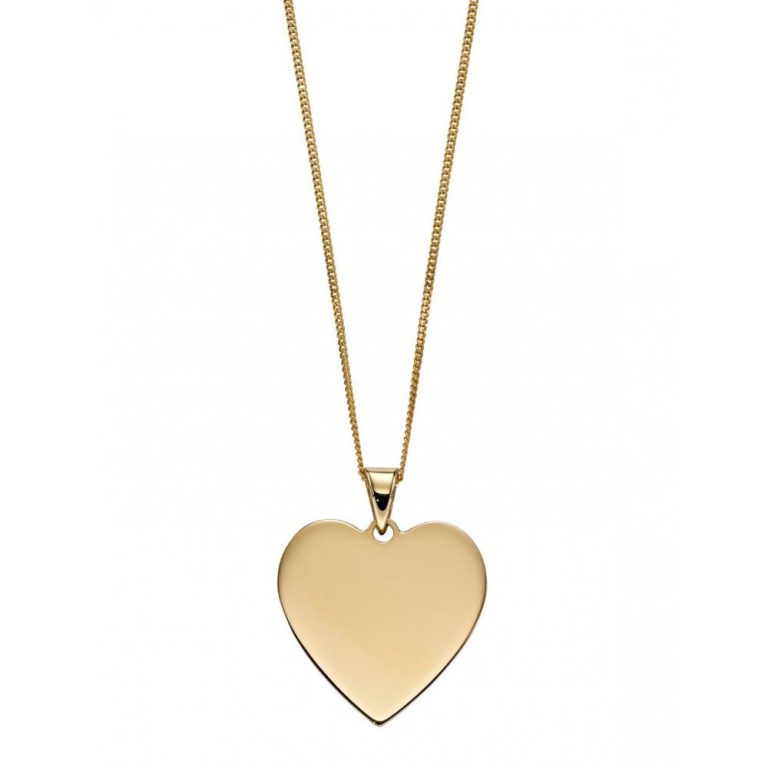 Personalised Birthday Gifts for Her Joshua James Yellow Gold Heart Pendant