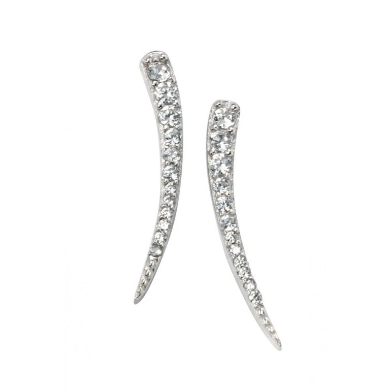 joshua james stardust silver cz curved bar stud earrings p12505 30976 image