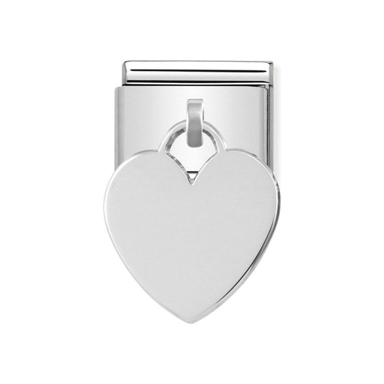 Personalised Birthday Gifts for Her Nomination Silver Dangling Heart Charm