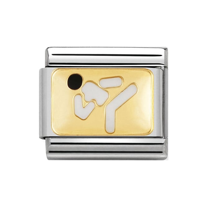 A gold karate Nomination charm