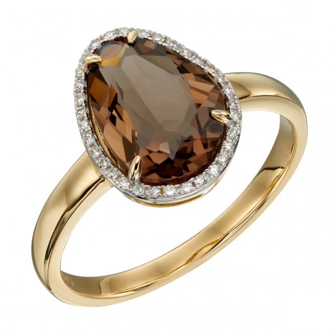 joshua james precious 9ct yellow gold with smoky quartz diamond ring p21406 62997 medium 1