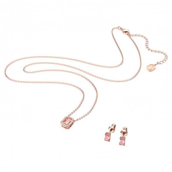 millenia rose gold tone plated pink swarovski zirconia octagon cut jewellery set p22077 66279 medium 1