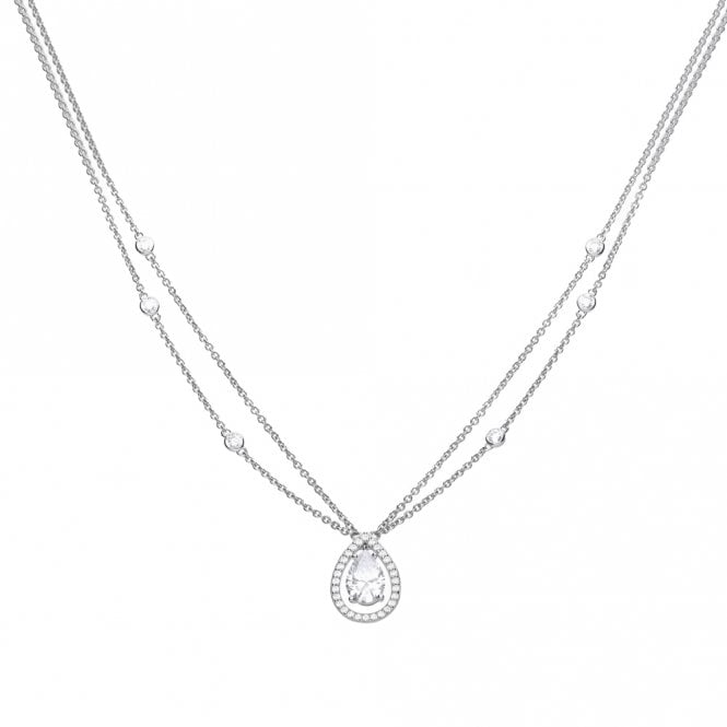 diamonfire silver white zirconia teardrop double chain necklace p22285 67096 medium