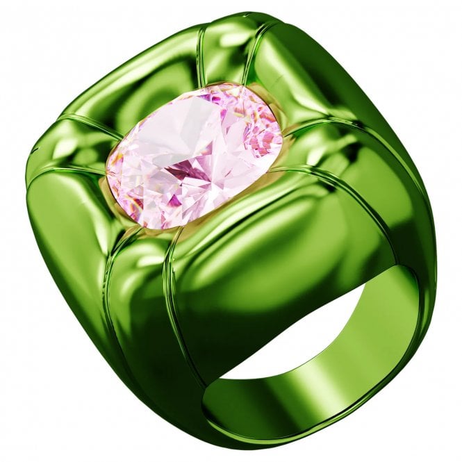 swarovski dulcis green pink crystal cocktail ring p21128 61428 medium