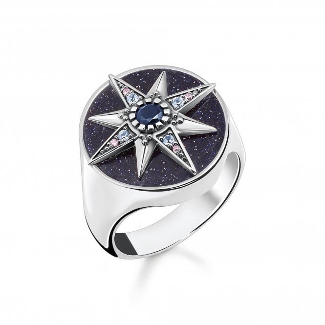 thomas sabo silver multicoloured stones cosmic star signet ring p22210 66622 medium