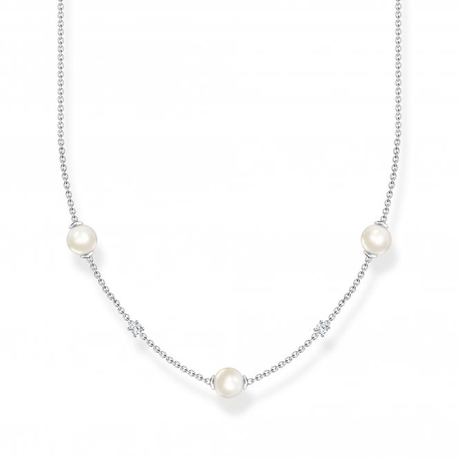 thomas sabo silver with white zirconia freshwater pearls delicate necklace p21595 64532 medium