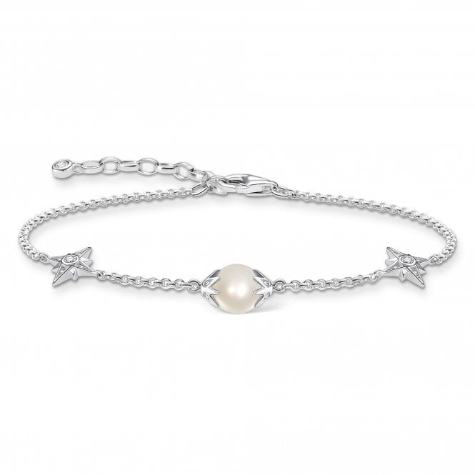 thomas sabo silver with white zirconia stars freshwater pearl bracelet p19980 55666 medium