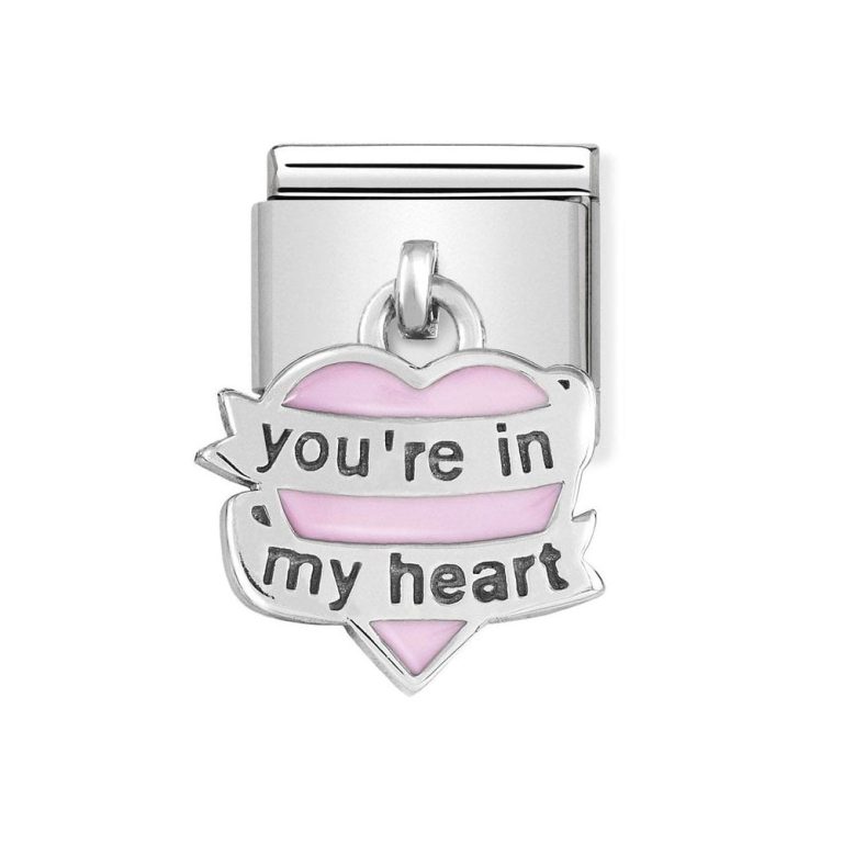 nomination classic silver pink youre in my heart drop charm p11979 29275 image