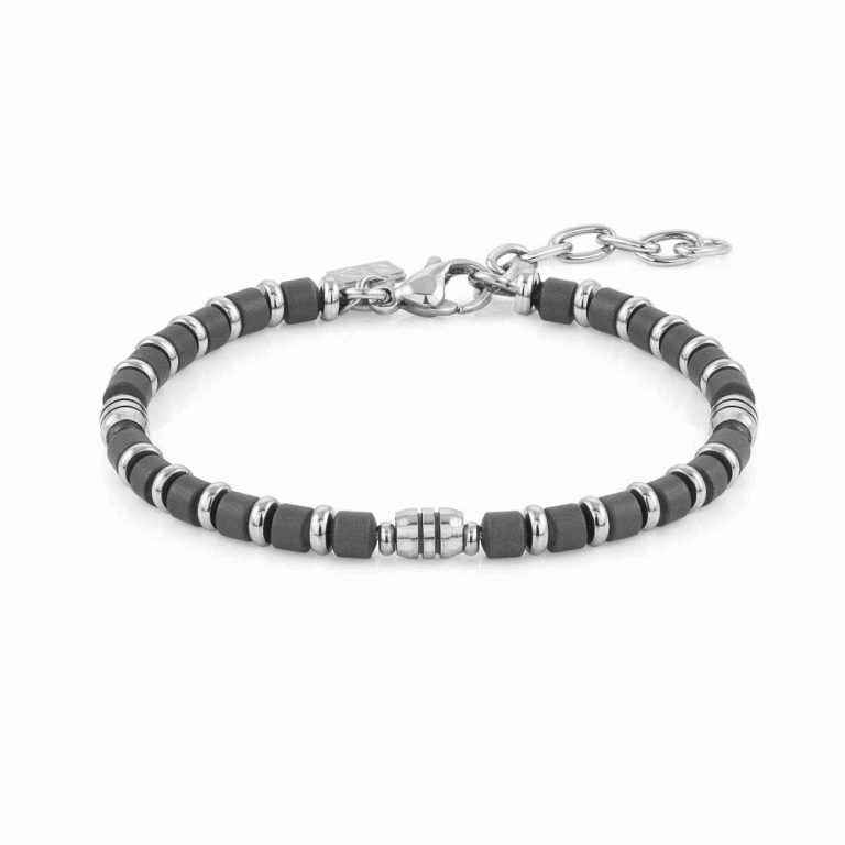 nomination instinct stainless steel grey hematite bracelet p16690 37662 image