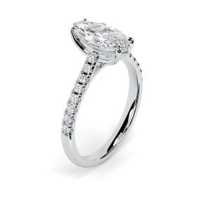 Kiera Scallop Platinum Engagement Ring Marquise