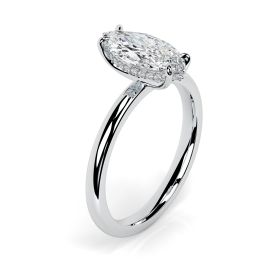 Charlotte Hidden Halo Platinum Engagement Ring Marquise