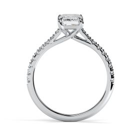 Florence Scallop Platinum Engagement Ring Emerald