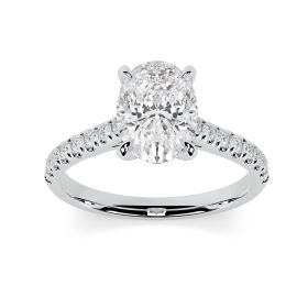 Kiera Scallop Platinum Engagement Ring Oval