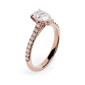 Florence Scallop 18ct Rose Gold Engagement Ring Pear