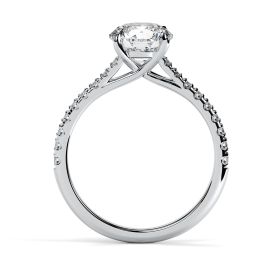 Florence Scallop 18ct White Gold Engagement Ring Round