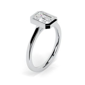 Alyssa 18ct White Gold Engagement Ring Emerald