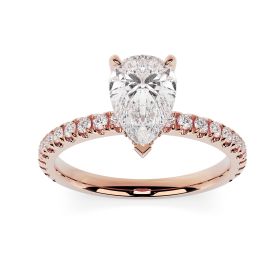Charlotte Scallop 18ct Rose Gold Engagement Ring Pear