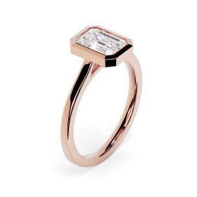 Alyssa 18ct Rose Gold Engagement Ring Emerald