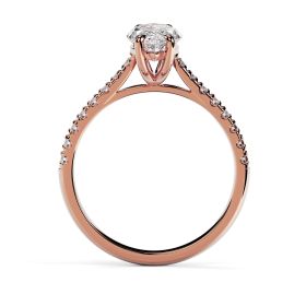 Kiera Scallop 18ct Rose Gold Engagement Ring Marquise