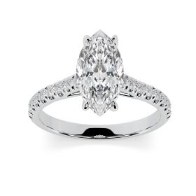 Florence Scallop Platinum Engagement Ring Marquise