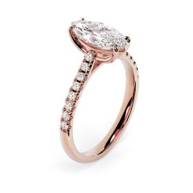 Kiera Scallop 18ct Rose Gold Engagement Ring Marquise