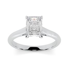 Florence 18ct White Gold Engagement Ring Emerald