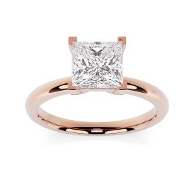 Charlotte 18ct Rose Gold Engagement Ring Princess Cut