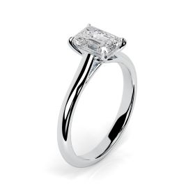Florence Platinum Engagement Ring Emerald