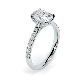 Kiera Scallop Platinum Engagement Ring Oval
