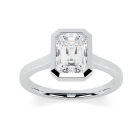 Alyssa 18ct White Gold Engagement Ring Emerald