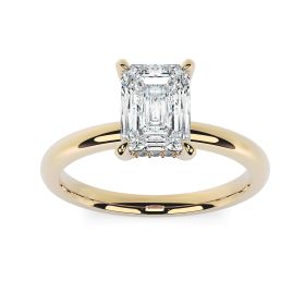 Charlotte Hidden Halo 18ct Yellow Gold Engagement Ring Emerald