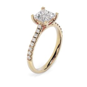 Kiera Scallop 18ct Yellow Gold Engagement Ring Princess