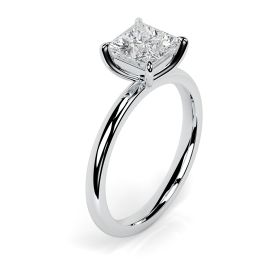Charlotte 18ct White Gold Engagement Ring Princess Cut