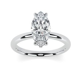 Charlotte Hidden Halo Platinum Engagement Ring Marquise