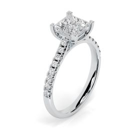 Kiera Scallop Platinum Engagement Ring Princess
