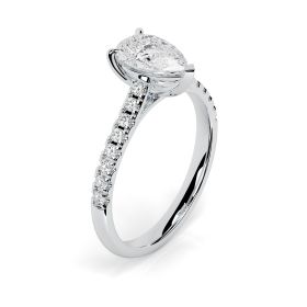Kiera Scallop 18ct White Gold Engagement Ring Pear