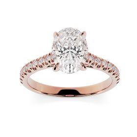 Florence Scallop 18ct Rose Gold Engagement Ring Oval