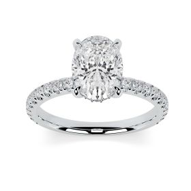 Charlotte Scallop Platinum Engagement Ring Oval