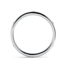 Men's Platinum 6mm Diamond Set Court Wedding Ring