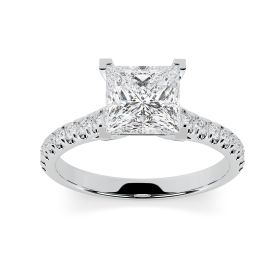 Florence Scallop Platinum Engagement Ring Princess