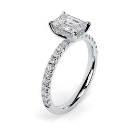 Charlotte Scallop Platinum Engagement Ring Emerald