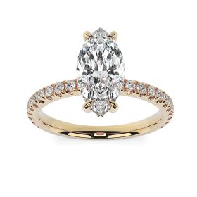 Charlotte Scallop 18ct Yellow Gold Engagement Ring Marquise